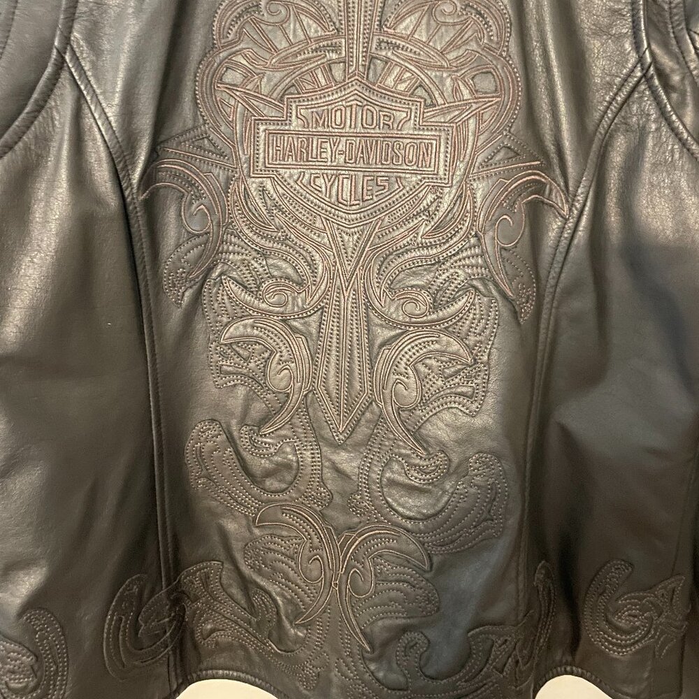 Harley-Davidson Black Leather Jacket - Women's M - Picture 3 of 4